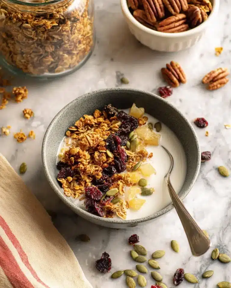 Pumpkin Spice Granola with Quinoa and Dried Cranberries Recipe