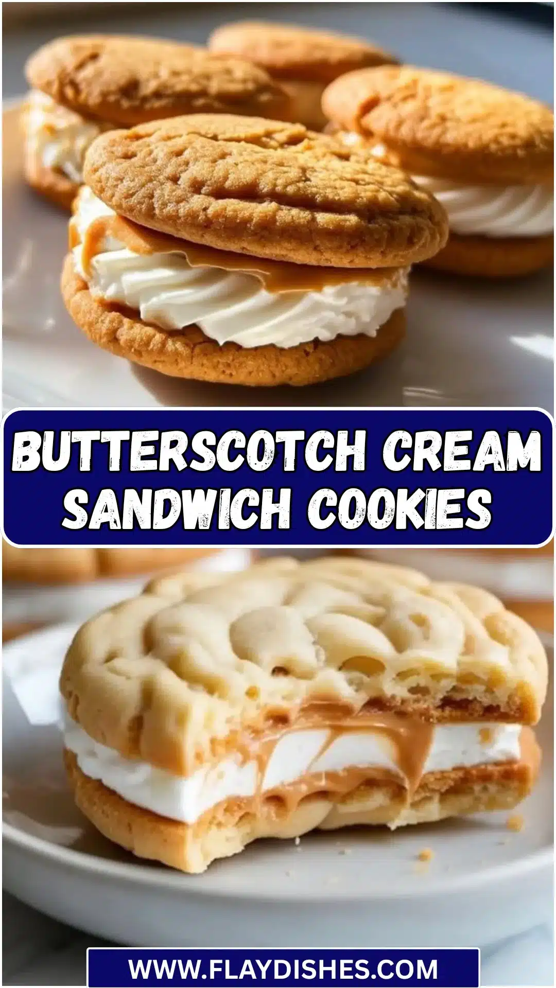 Butterscotch Cream Sandwich Cookies 4 Delicious butterscotch cream sandwich cookies with creamy filling