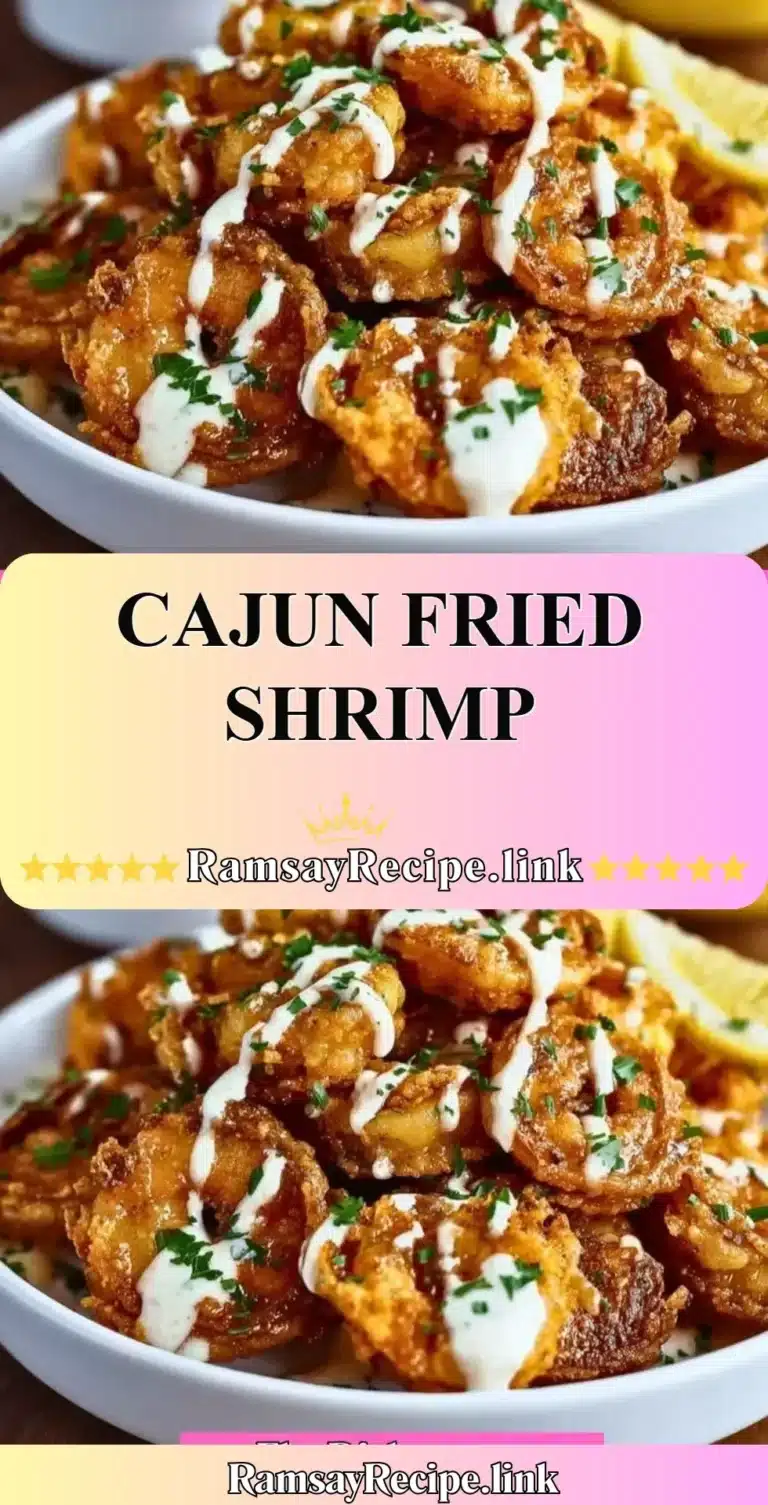 Plate of delicious Cajun Fried Shrimp with spices and dipping sauce.