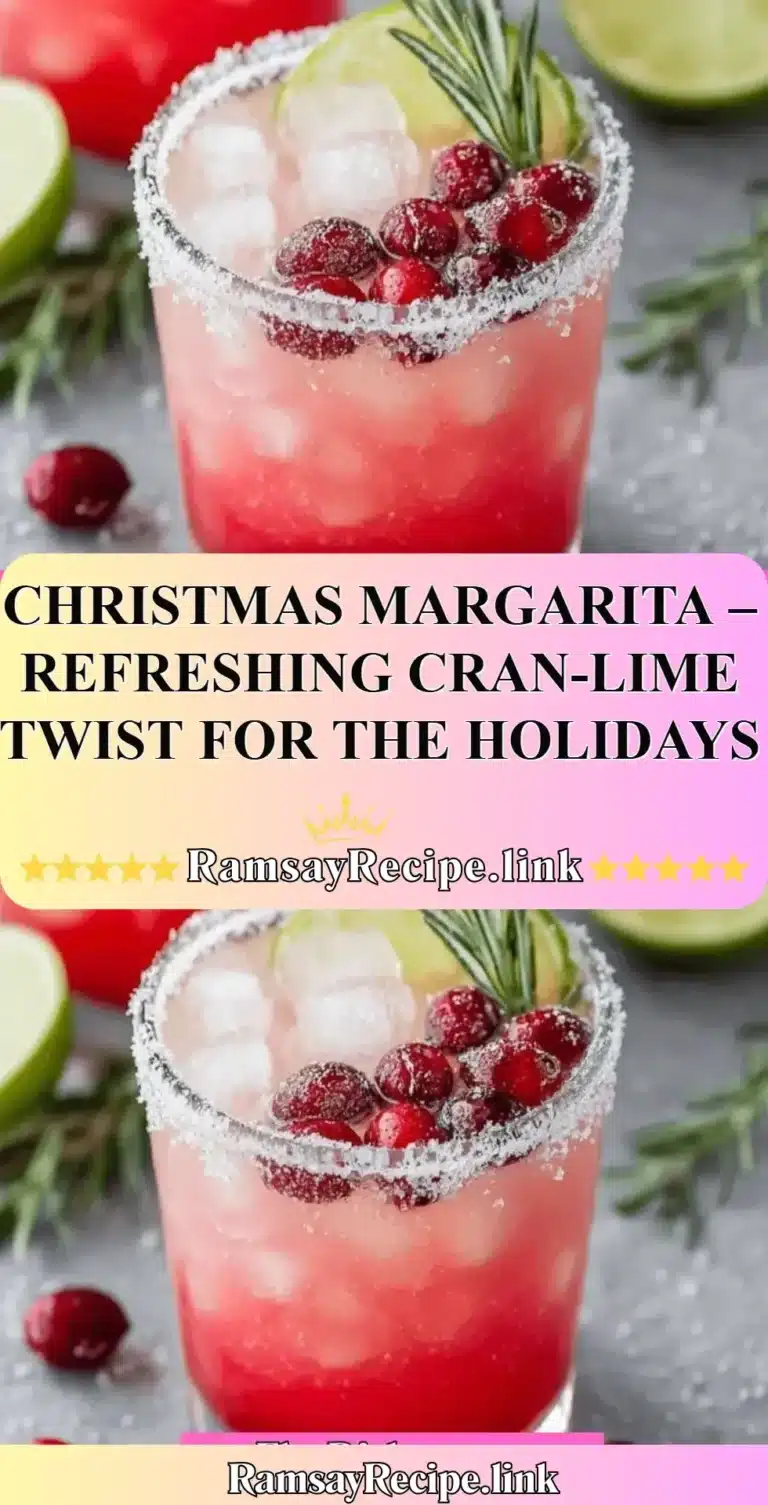 Festive Christmas Margarita with cran-lime twist in a holiday setting