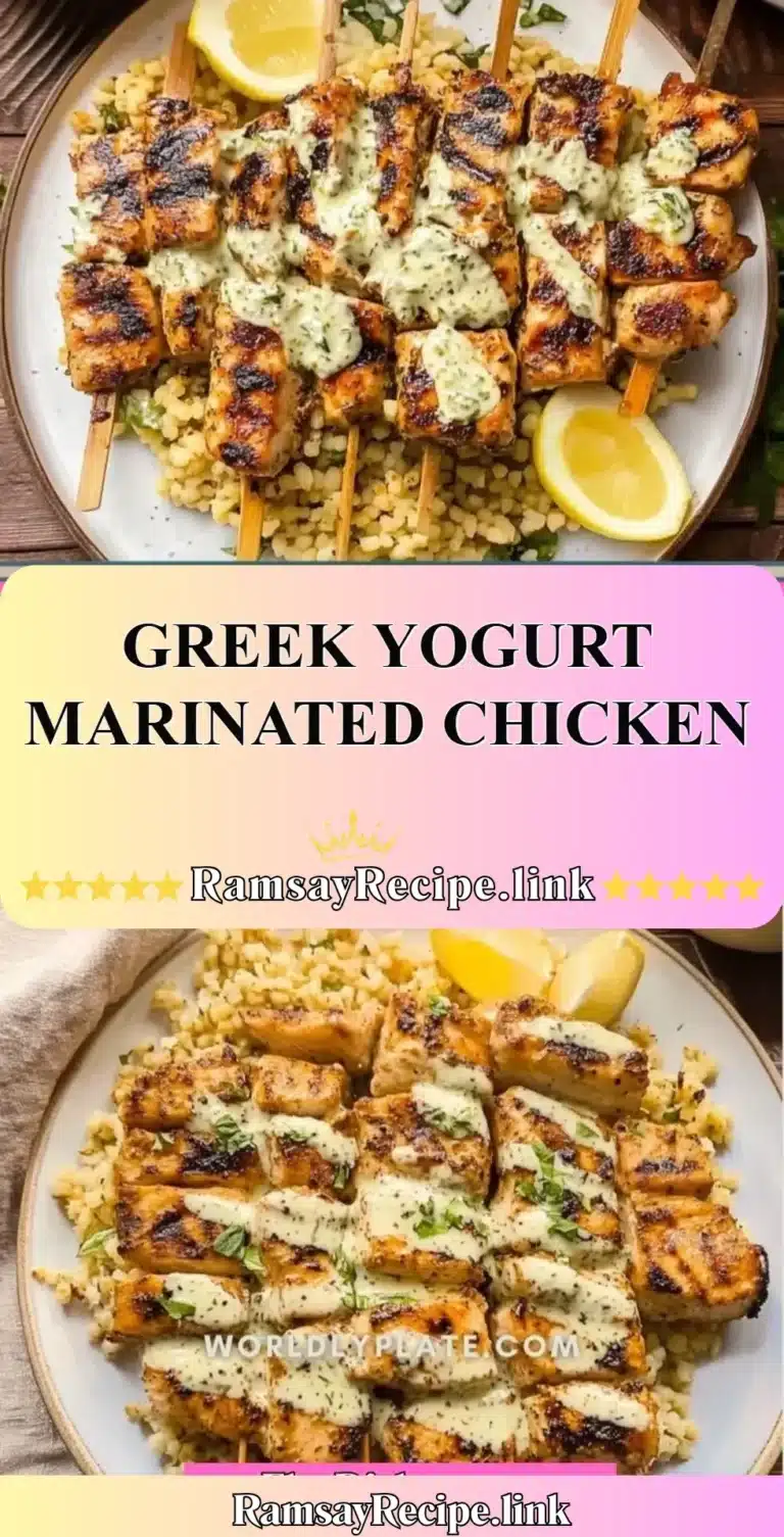 Juicy Greek yogurt marinated chicken served on a plate
