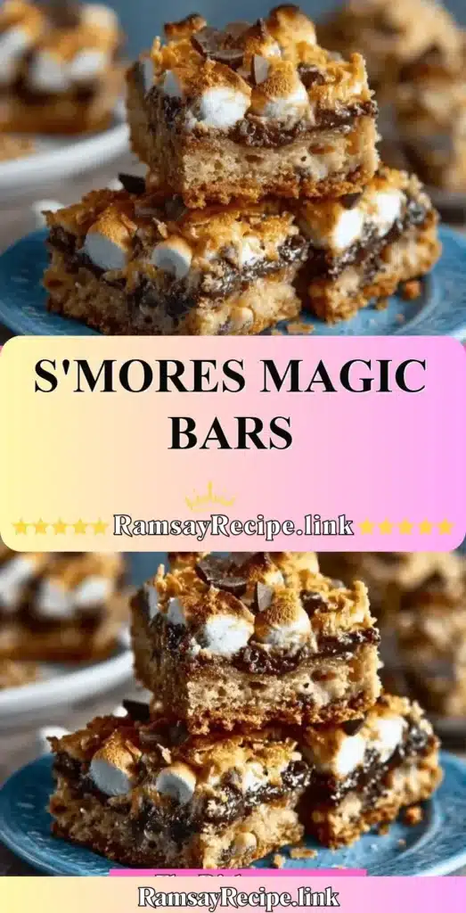 Delicious S'mores Magic Bars topped with chocolate and marshmallows